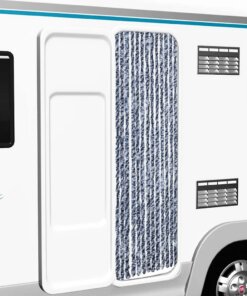 vidaXL Vliegengordijn 56x185 cm chenille blauw