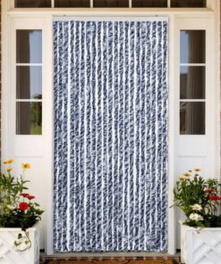 vidaXL Vliegengordijn 90x220 cm chenille blauw