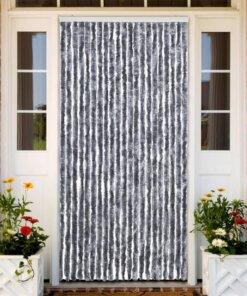 vidaXL Vliegengordijn 90x220 cm chenille zilverkleurig