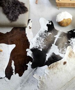 vidaXL Vloerkleed 150x170 cm echte runderhuid zwart en wit