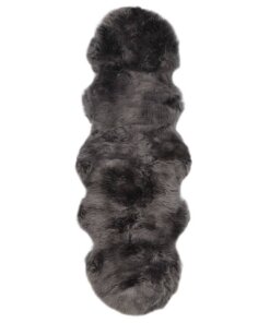 vidaXL Vloerkleed 60x180 cm schapenvacht lichtgrijs