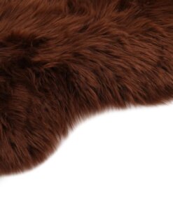 vidaXL Vloerkleed 60x90 cm kunstschapenvacht bruin