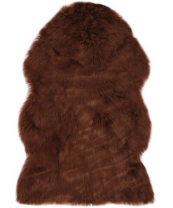 vidaXL Vloerkleed 60x90 cm kunstschapenvacht bruin