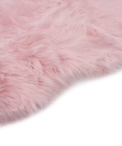 vidaXL Vloerkleed 60x90 cm kunstschapenvacht roze