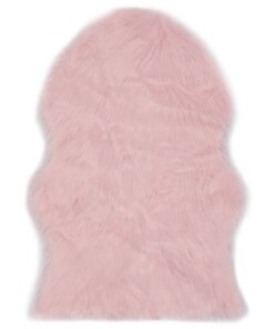 vidaXL Vloerkleed 60x90 cm kunstschapenvacht roze