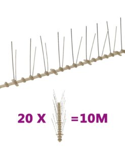 vidaXL Vogel- en duivenpinnen met 2 rijen 20 st 10 m kunststof