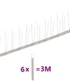 vidaXL Vogel- en duivenpinnen met 2 rijen 6 st 3 m roestvrij staal