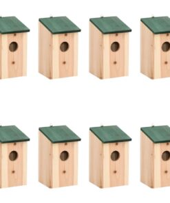 vidaXL Vogelhuisjes 8 st 12x12x22 cm hout