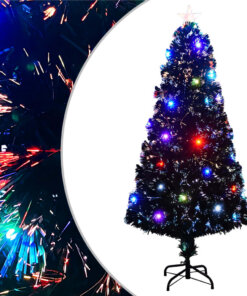 vidaXL Voorverlichte kerstboom met standaard en LED 150 cm glasvezel