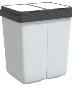 vidaXL Vuilnisbak dubbel 2x25 L wit