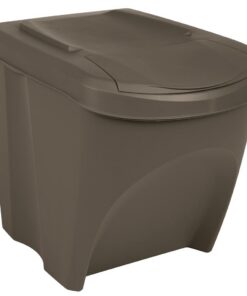 vidaXL Vuilnisbakken 3 st stapelbaar 75 L polypropeen grijs