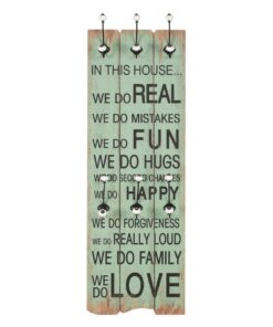 vidaXL Wandkapstok met 6 haken HAPPY LOVE 120x40 cm