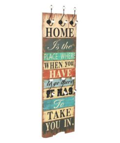 vidaXL Wandkapstok met 6 haken HOME IS 120x40 cm
