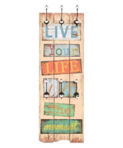 vidaXL Wandkapstok met 6 haken LIVE LIFE 120x40 cm