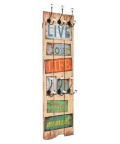 vidaXL Wandkapstok met 6 haken LIVE LIFE 120x40 cm
