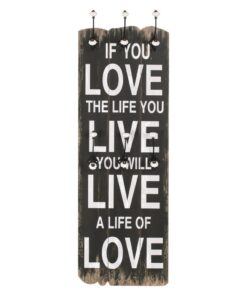 vidaXL Wandkapstok met 6 haken LOVE LIVE 120x40 cm