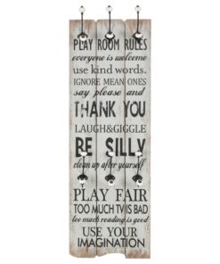 vidaXL Wandkapstok met 6 haken THANK YOU 120x40 cm