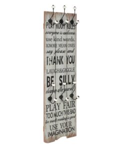 vidaXL Wandkapstok met 6 haken THANK YOU 120x40 cm