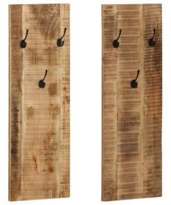 vidaXL Wandkapstokken 2 st 36x110x3 cm massief mangohout