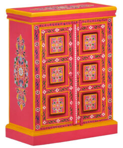 vidaXL Wandkast handgeschilderd massief mangohout roze