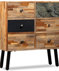 vidaXL Wandkast met 6 lades 70x30x76 cm massief gerecycled teakhout