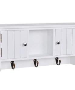 vidaXL Wandkastje voor sleutels en sieraden met deurtjes en haken