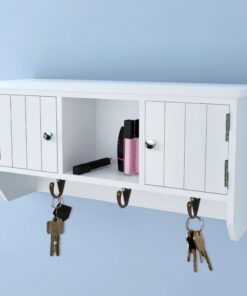 vidaXL Wandkastje voor sleutels en sieraden met deurtjes en haken