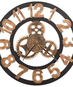 vidaXL Wandklok 58 cm metaal goudkleurig en zwart