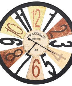 vidaXL Wandklok 60 cm metaal meerkleurig