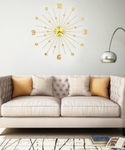 vidaXL Wandklok 70 cm metaal goudkleurig