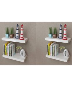 vidaXL Wandplanken 4 st 40 cm wit