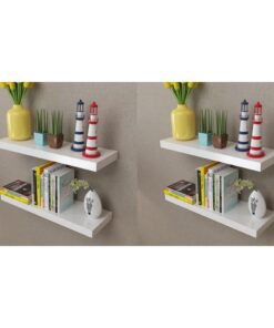 vidaXL Wandplanken 4 st 60 cm wit