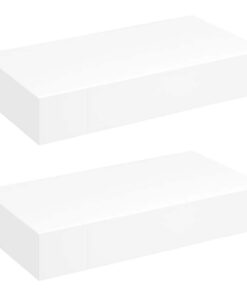 vidaXL Wandplanken zwevend met lades 2 st 48 cm wit