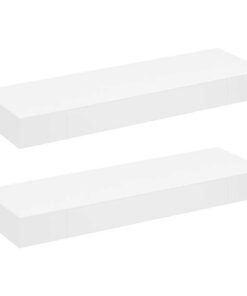 vidaXL Wandplanken zwevend met lades 2 st 80 cm wit