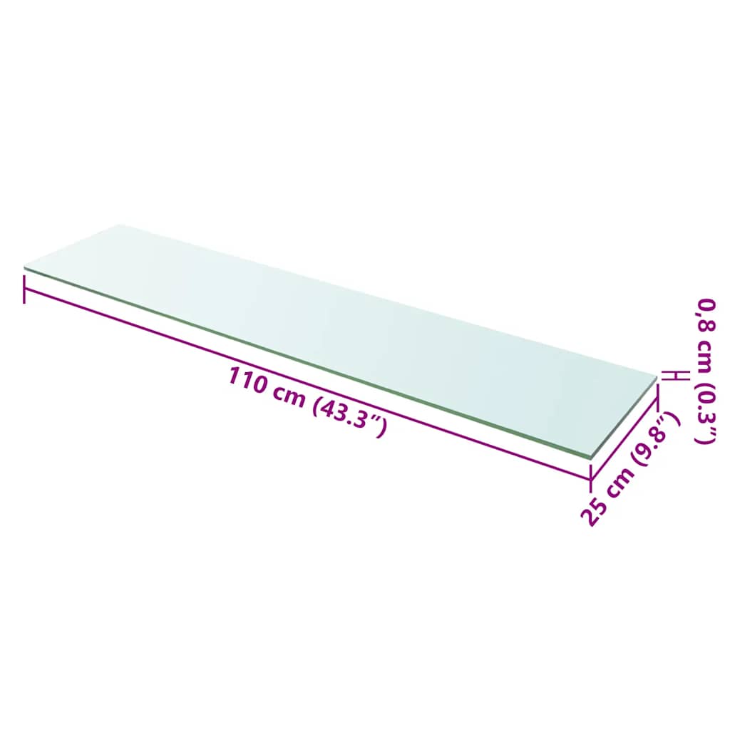 vidaXL Wandschap transparant 110x25 cm glas - Afbeelding 3