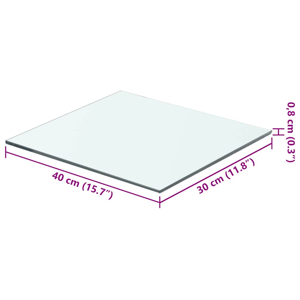 vidaXL Wandschap transparant 40x30 cm glas - Afbeelding 3
