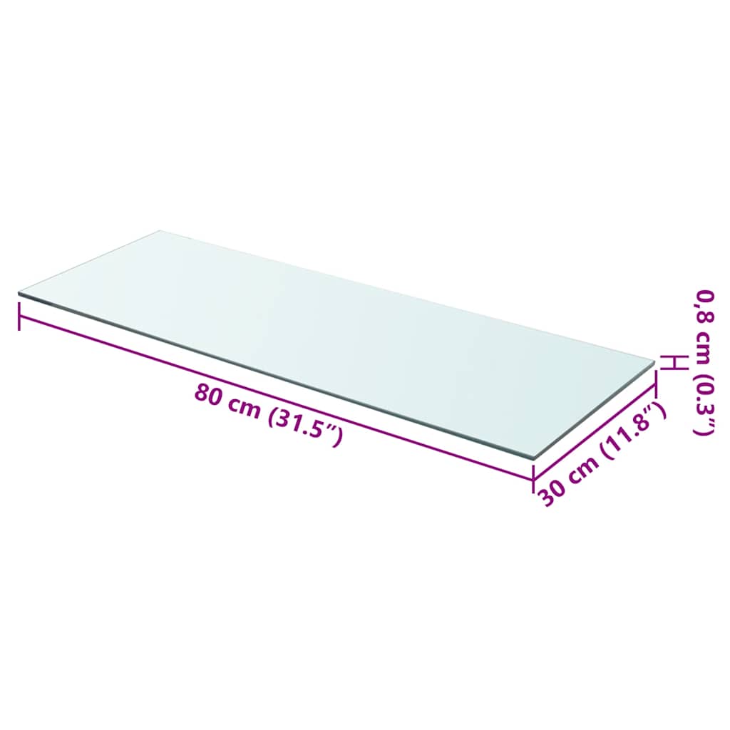 vidaXL Wandschap transparant 80x30 cm glas - Afbeelding 3