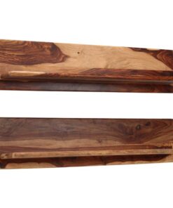 vidaXL Wandschappen 2 st 118x26x20 cm massief acaciahout