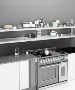 vidaXL Wandschappen zwevend 2-laags 2 st 300x30 cm roestvrij staal