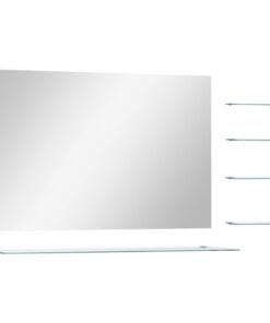 vidaXL Wandspiegel met 5 schappen 100x60 cm zilverkleurig