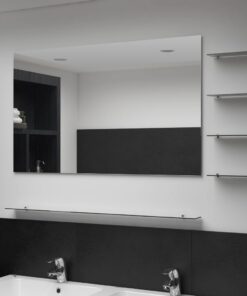vidaXL Wandspiegel met 5 schappen 100x60 cm zilverkleurig