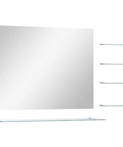 vidaXL Wandspiegel met 5 schappen 80x60 cm zilverkleurig