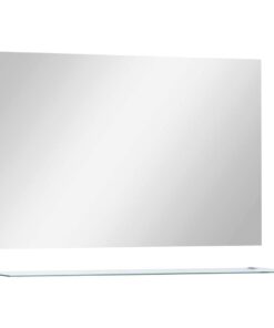 vidaXL Wandspiegel met schap 100x60 cm gehard glas