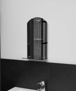 vidaXL Wandspiegel met schap 20x40 cm gehard glas