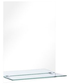 vidaXL Wandspiegel met schap 30x50 cm gehard glas