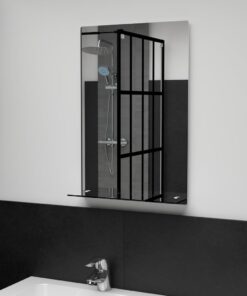 vidaXL Wandspiegel met schap 40x60 cm gehard glas