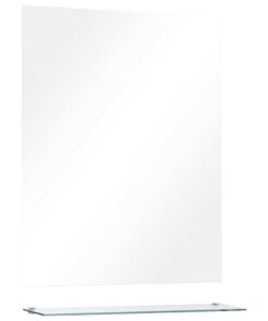 vidaXL Wandspiegel met schap 50x60 cm gehard glas