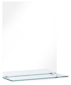 vidaXL Wandspiegel met schap 50x70 cm gehard glas