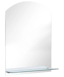 vidaXL Wandspiegel met schap 50x70 cm gehard glas