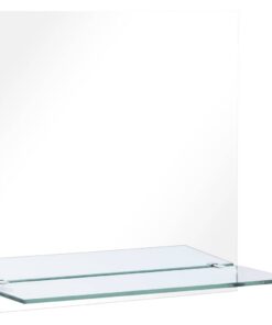 vidaXL Wandspiegel met schap 60x60 cm gehard glas